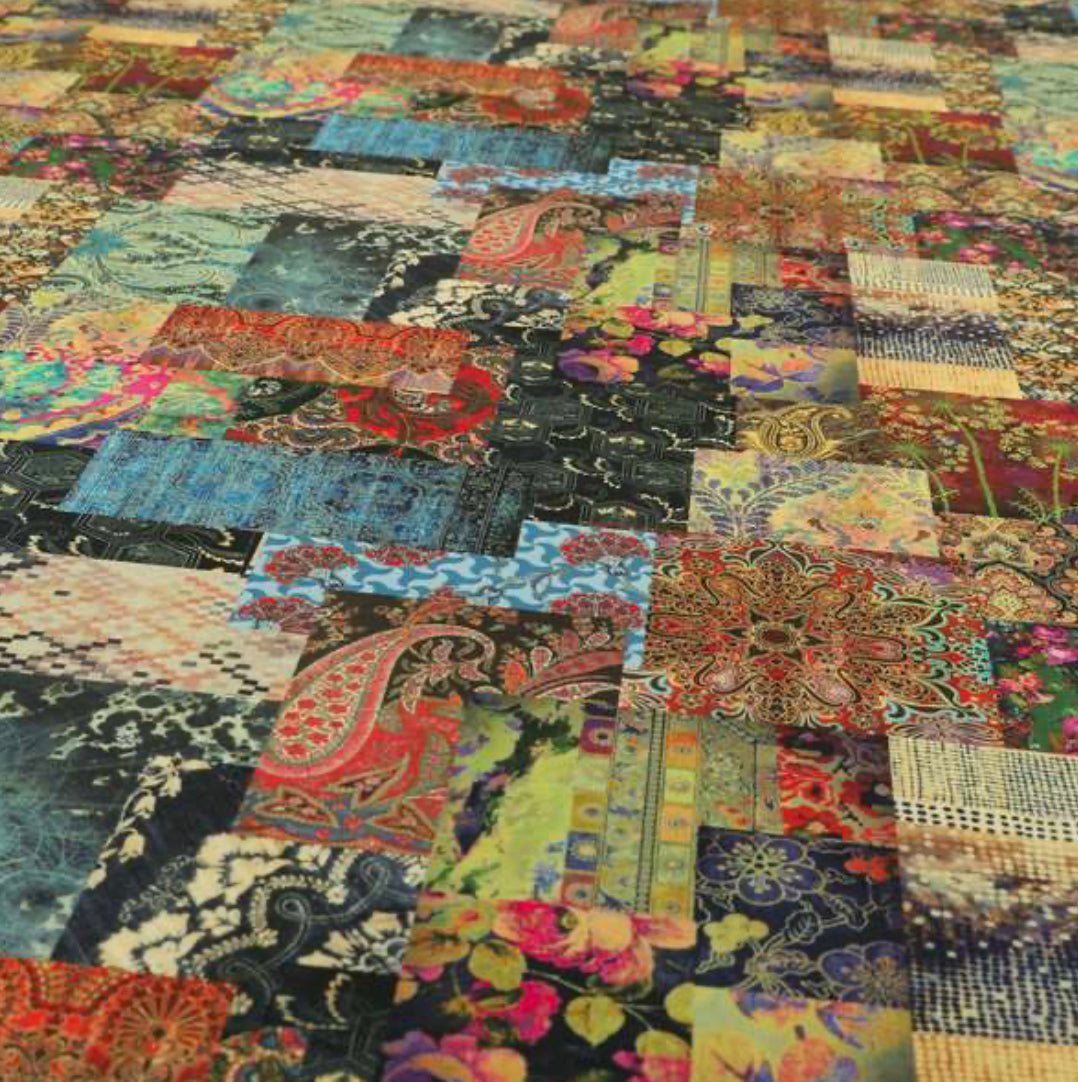 PREMIUM Ottoman storage square Demask multicolour - ISTOOLS