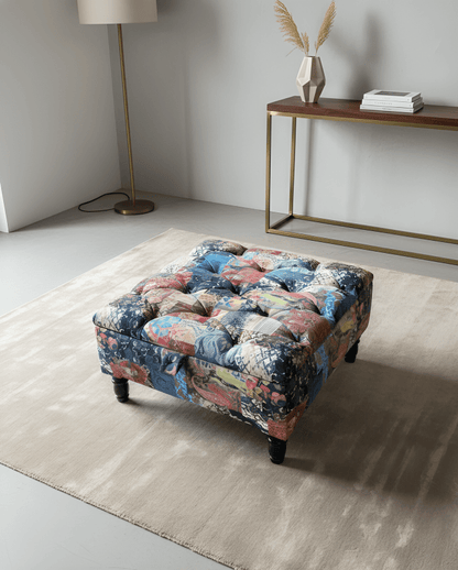 PREMIUM Ottoman storage square Demask multicolour - ISTOOLS
