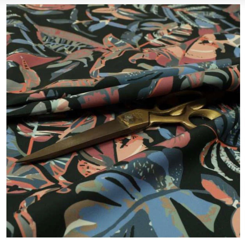 PREMIUM Ottoman with Storage | Patterned Floral Footstool Pouffe| Dark Leaf coffee Table - ISTOOLS