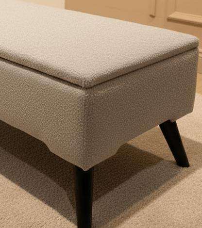 Modern grey ottoman bench for small flats and apartments - ISTOOLS