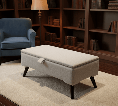 Premium pale grey storage bench seat with hidden storage compartment - ISTOOLS