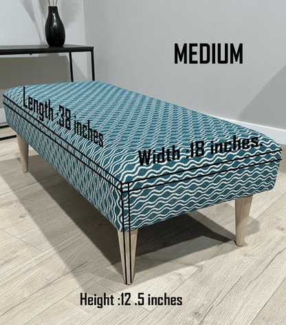 PREMIUM PATTERN FABRIC FOOTSTOOL POUFFE FOOTREST TABLE - ISTOOLS