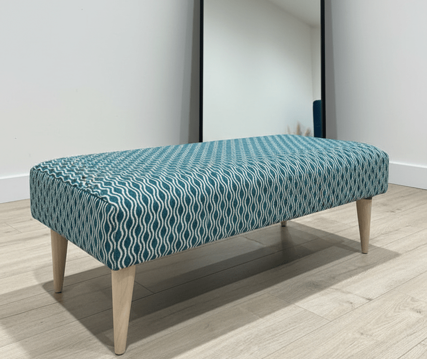 PREMIUM PATTERN FABRIC FOOTSTOOL POUFFE FOOTREST TABLE - ISTOOLS