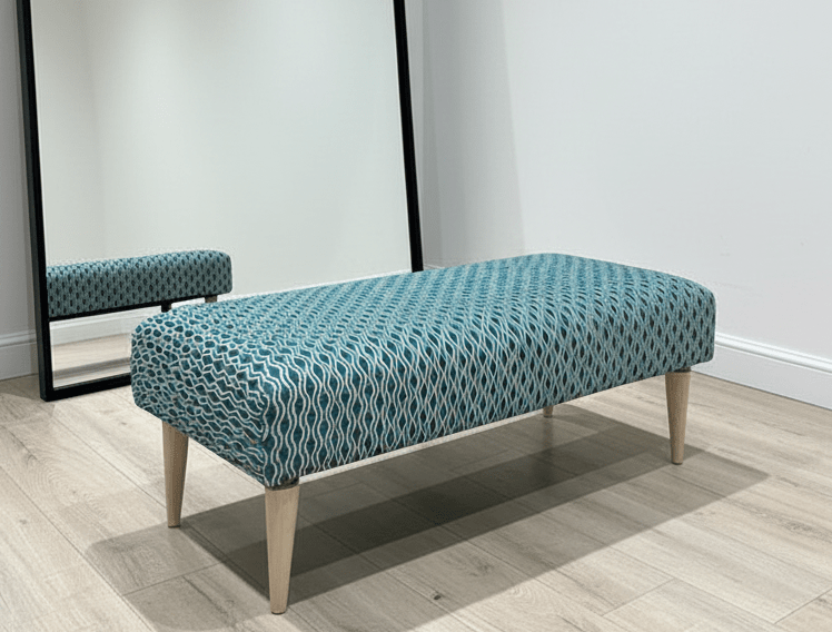 PREMIUM PATTERN FABRIC FOOTSTOOL POUFFE FOOTREST TABLE - ISTOOLS