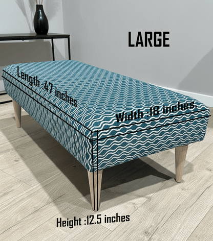 PREMIUM PATTERN FABRIC FOOTSTOOL POUFFE FOOTREST TABLE - ISTOOLS