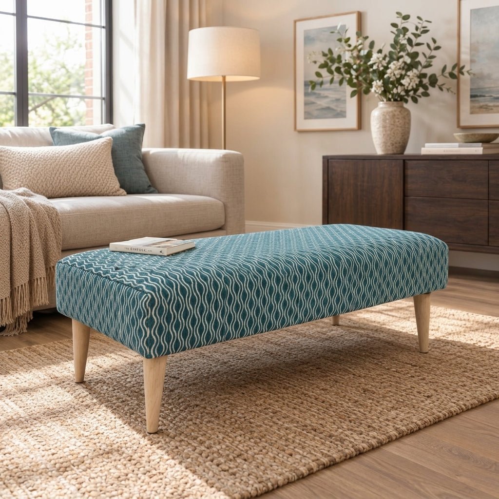 Premium Pattern Fabric Ottoman Footstool Pouffe – UK Handmade - ISTOOLS