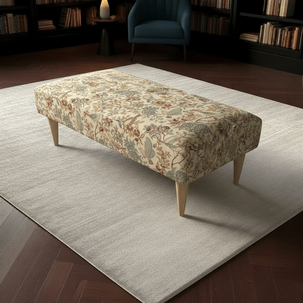 Premium Patterned Lid Coffee Table Ottoman – Multi - Functional Luxury Storage Bench - ISTOOLS