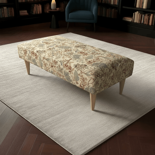 Premium Patterned Lid Coffee Table Ottoman – Multi - Functional Luxury Storage Bench - ISTOOLS