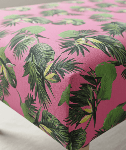 Premium pink floral foostool coffee table, footrest pouffe side table - ISTOOLS