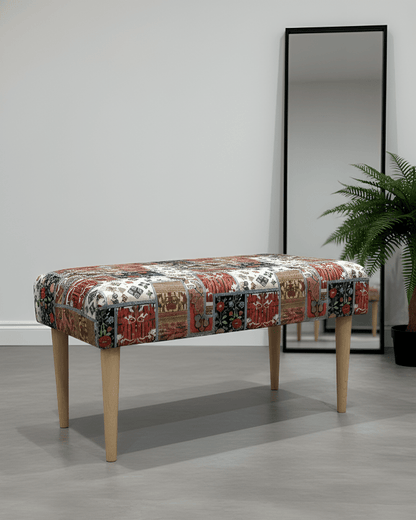 PREMIUM PRINTED PATTERN FABRIC FOOTSTOOL POUFFE FOOTREST TABLE - ISTOOLS