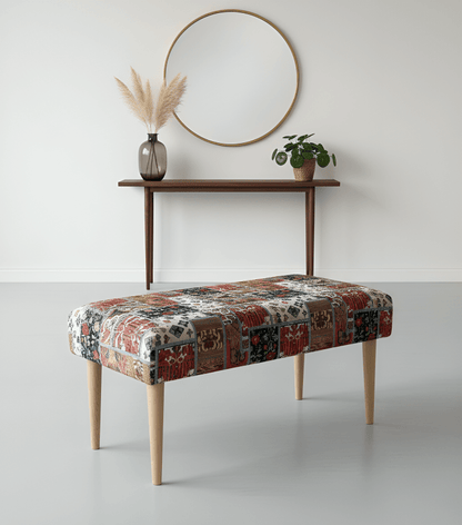 PREMIUM PRINTED PATTERN FABRIC FOOTSTOOL POUFFE FOOTREST TABLE - ISTOOLS