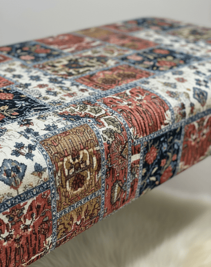 PREMIUM PRINTED PATTERN FABRIC FOOTSTOOL POUFFE FOOTREST TABLE - ISTOOLS