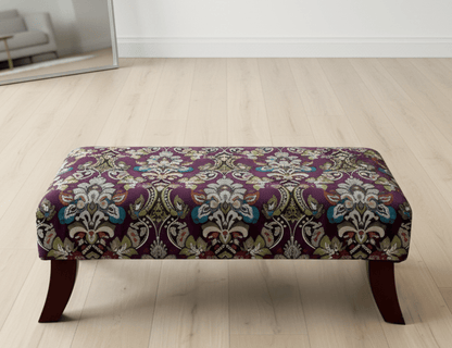 PREMIUM PURPLE FLORAL PREMIUM FABRIC FOOTSTOOL POUFFE FOOTREST TABLE - ISTOOLS