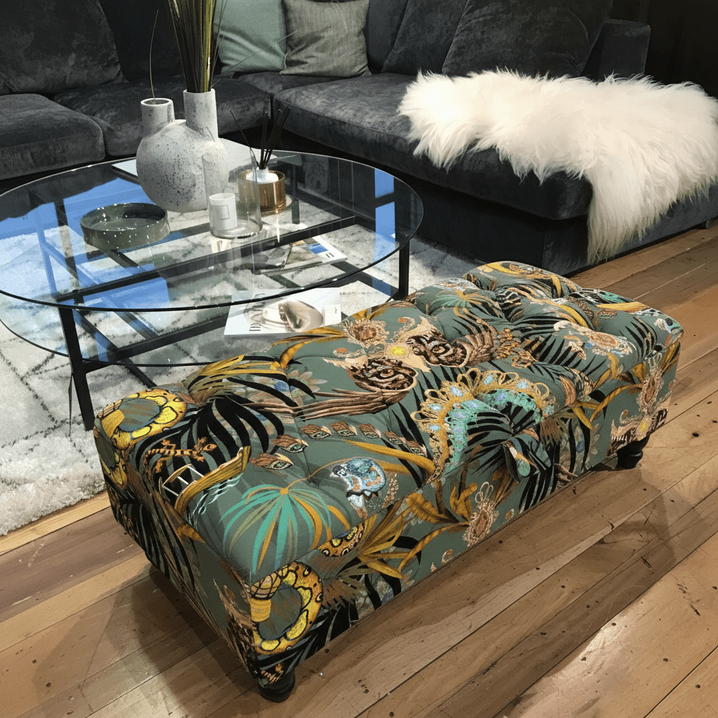 Premium Rectangle Storage Bench Deep Buttoned UK bec - ISTOOLS