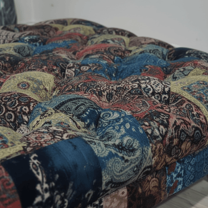 Premium Rectangular Buttoned Coffee Table Footstool Designer Motif UK - ISTOOLS