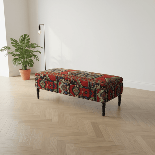 Premium Rectangular Coffee Table Pouffe Expressive Aesthetic - ISTOOLS