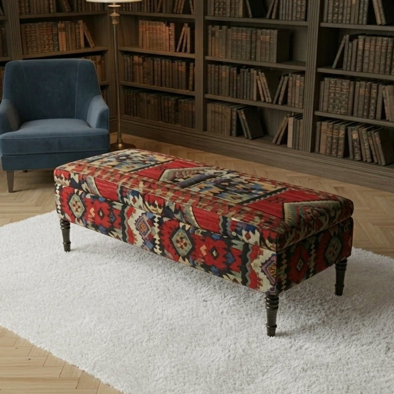 Premium Rectangular Coffee Table Pouffe Expressive Aesthetic - ISTOOLS