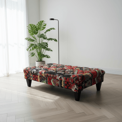 Premium Rectangular Coffee Table Pouffe Expressive Aesthetic - ISTOOLS