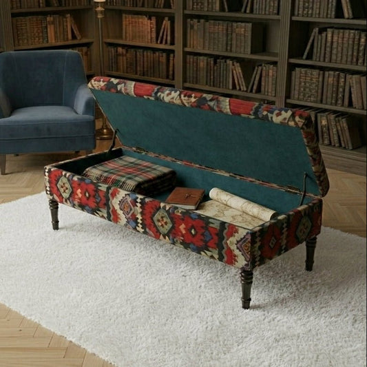 Premium Rectangular Coffee Table Pouffe Expressive Aesthetic - ISTOOLS