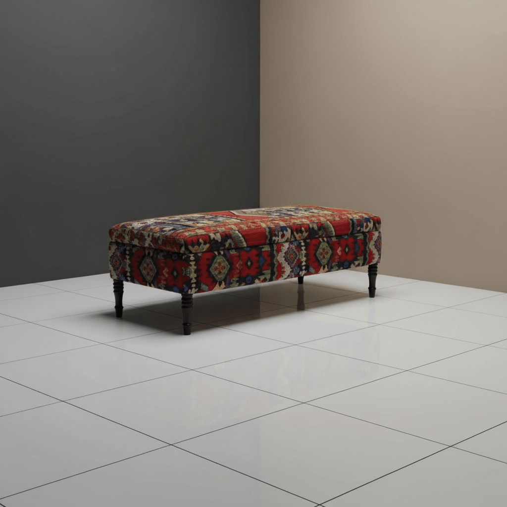 Premium Rectangular Coffee Table Pouffe Expressive Aesthetic - ISTOOLS