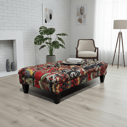 Premium Rectangular Coffee Table Pouffe Expressive Aesthetic - ISTOOLS