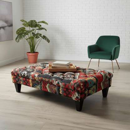 Premium Rectangular Coffee Table Pouffe Expressive Aesthetic - ISTOOLS