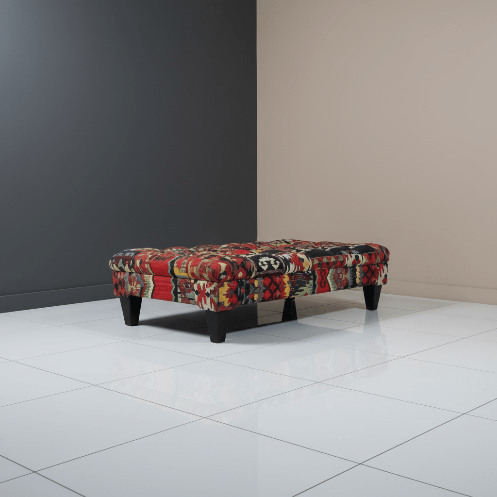 Premium Rectangular Coffee Table Pouffe Expressive Aesthetic - ISTOOLS