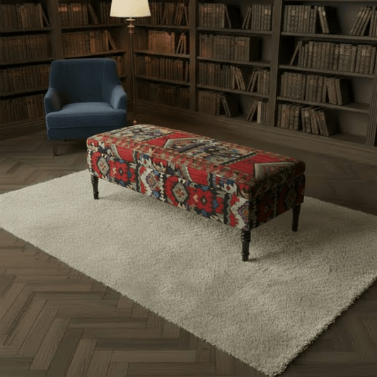 Premium Rectangular Coffee Table Pouffe Expressive Aesthetic - ISTOOLS