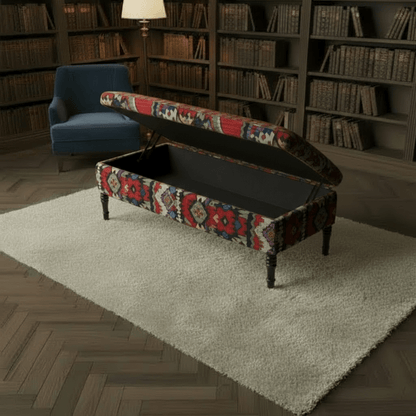Premium Rectangular Coffee Table Pouffe Expressive Aesthetic - ISTOOLS
