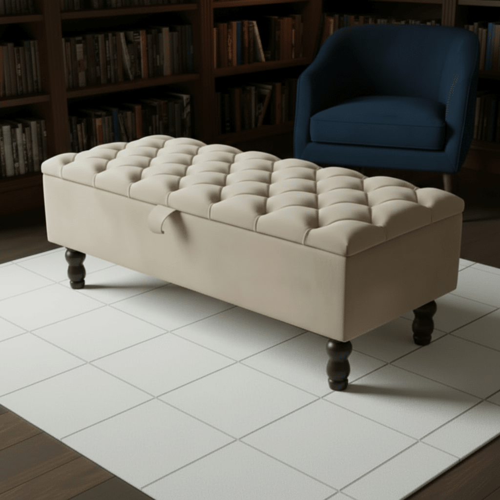 Premium Rectangular Ottoman Storage Bench – Stylish Storage with Comfort - ISTOOLS