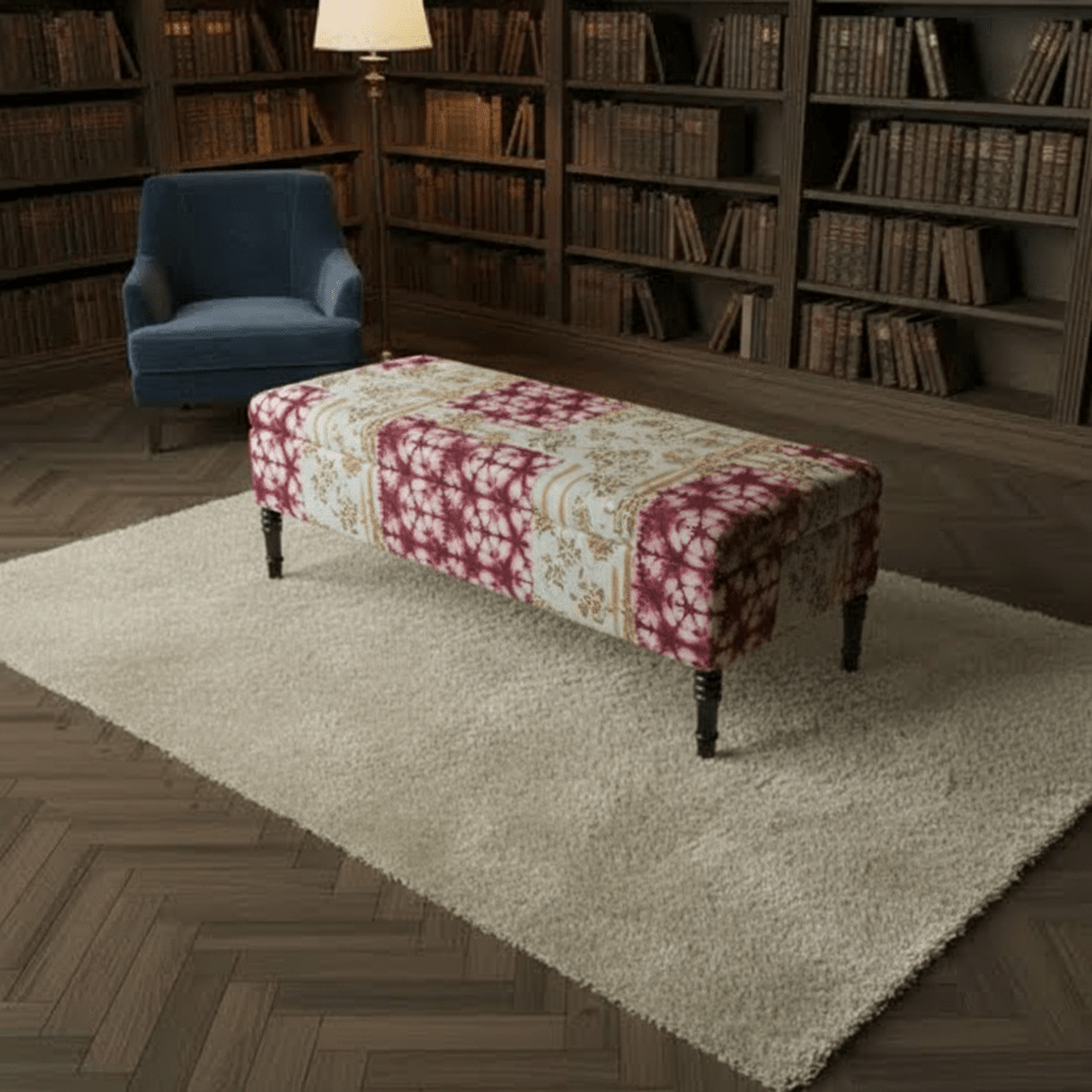 Premium Rectangular Smooth Top Coffee Table Footstool Designer Motif UK - ISTOOLS