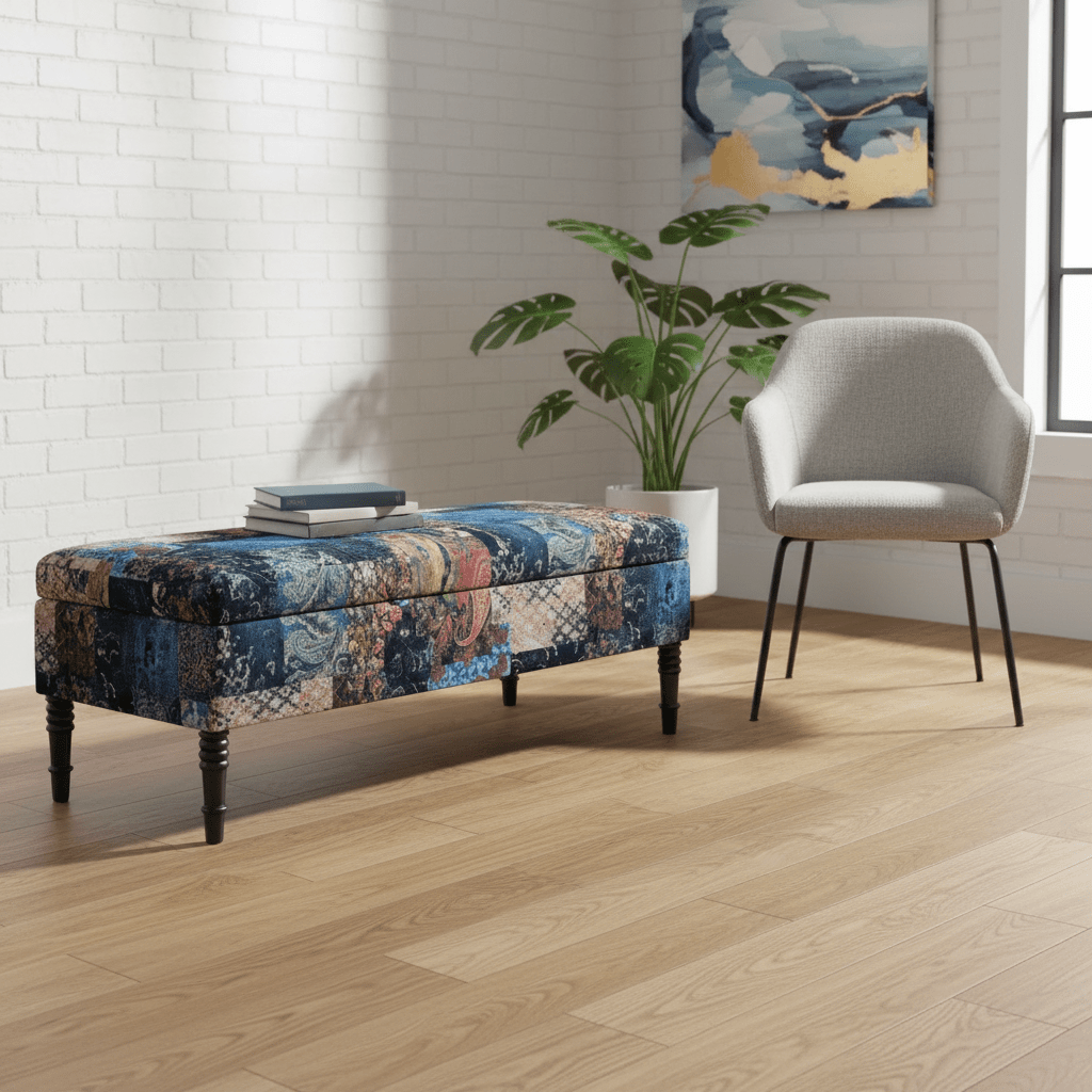 Premium Rectangular Storage Bench Smooth Plain Lid UK - ISTOOLS