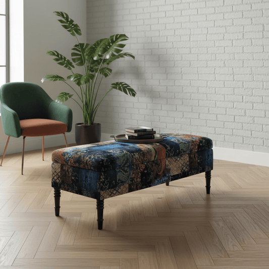 Premium Rectangular Storage Bench Smooth Plain Lid UK - ISTOOLS