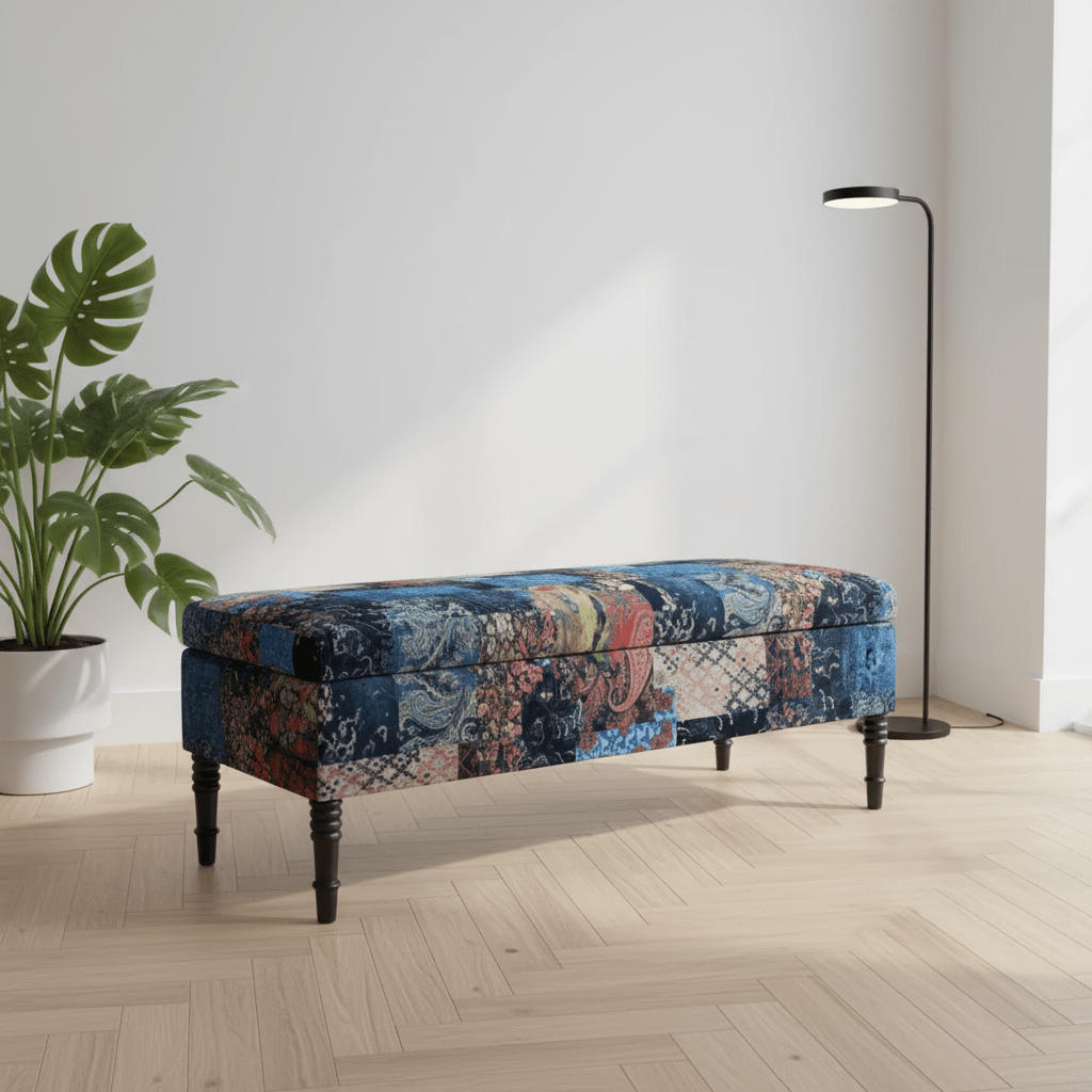 Premium Rectangular Storage Bench Smooth Plain Lid UK - ISTOOLS