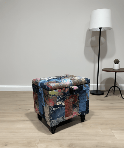 PREMIUM small coffee table Demask multicolour Small chesterfield lid Storage Box - ISTOOLS