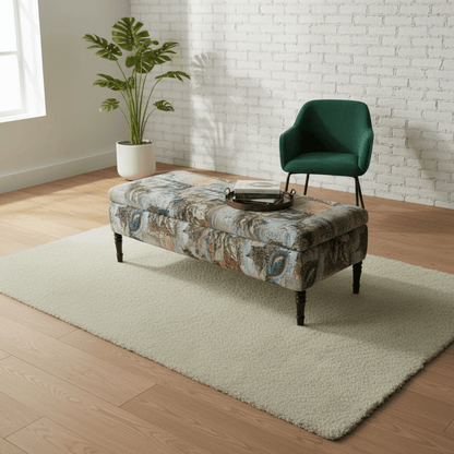 Premium Smooth Top Rectangular Pouffe UK Craftsmanship - ISTOOLS
