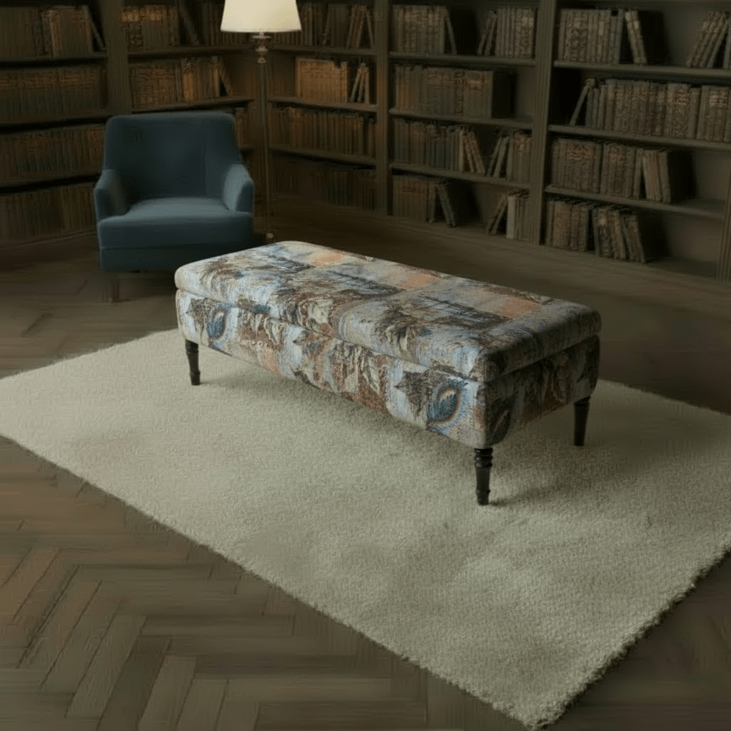 Premium Smooth Top Rectangular Pouffe UK Craftsmanship - ISTOOLS