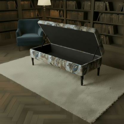 Premium Smooth Top Rectangular Pouffe UK Craftsmanship - ISTOOLS