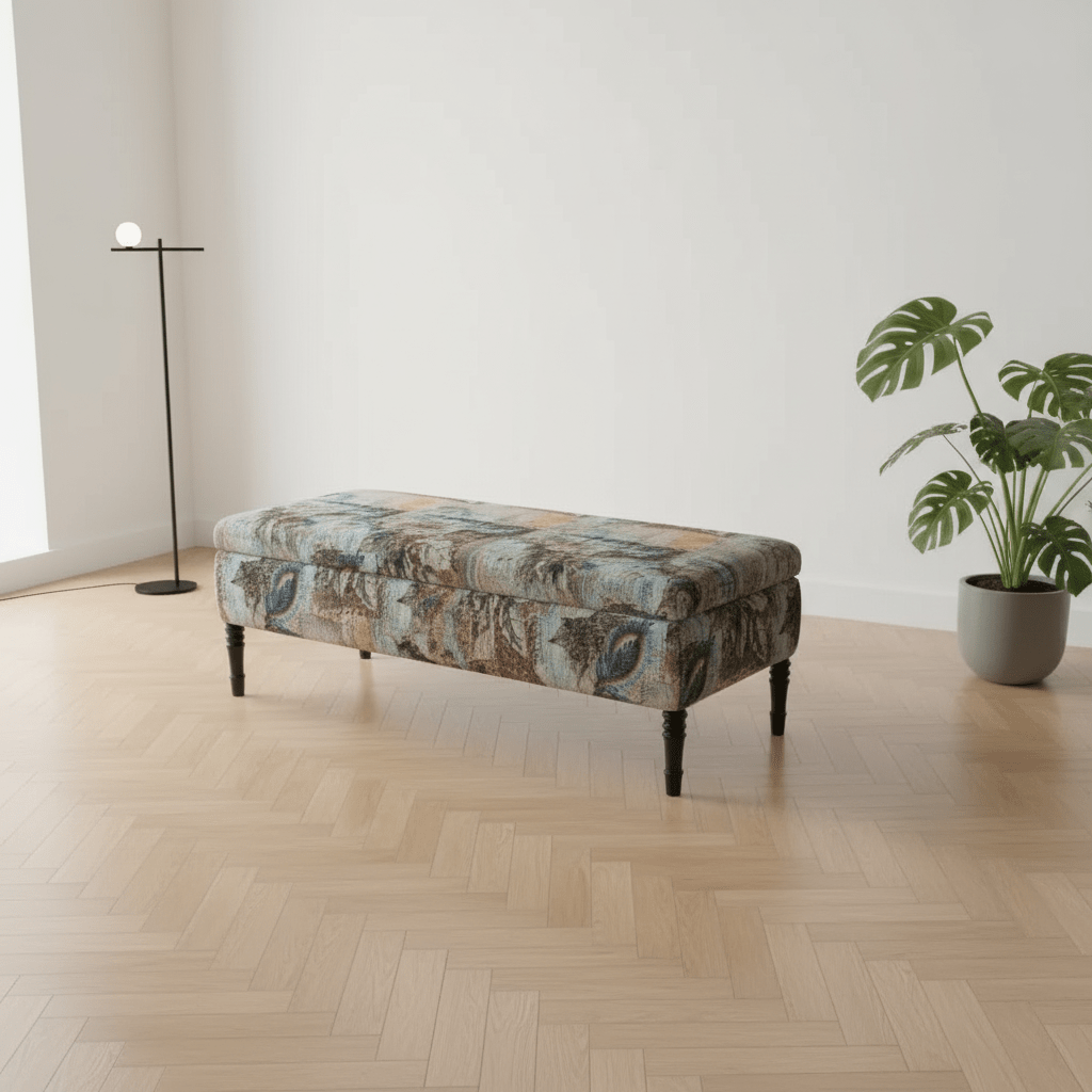 Premium Smooth Top Rectangular Pouffe UK Craftsmanship - ISTOOLS