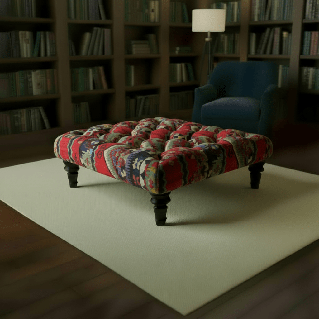 Premium Square Coffee Table Pouffe Expressive Aesthetic - ISTOOLS