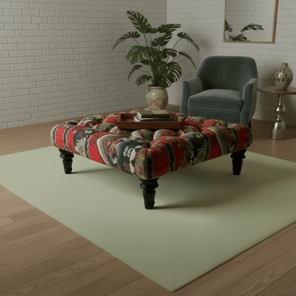 Premium Square Coffee Table Pouffe Expressive Aesthetic - ISTOOLS