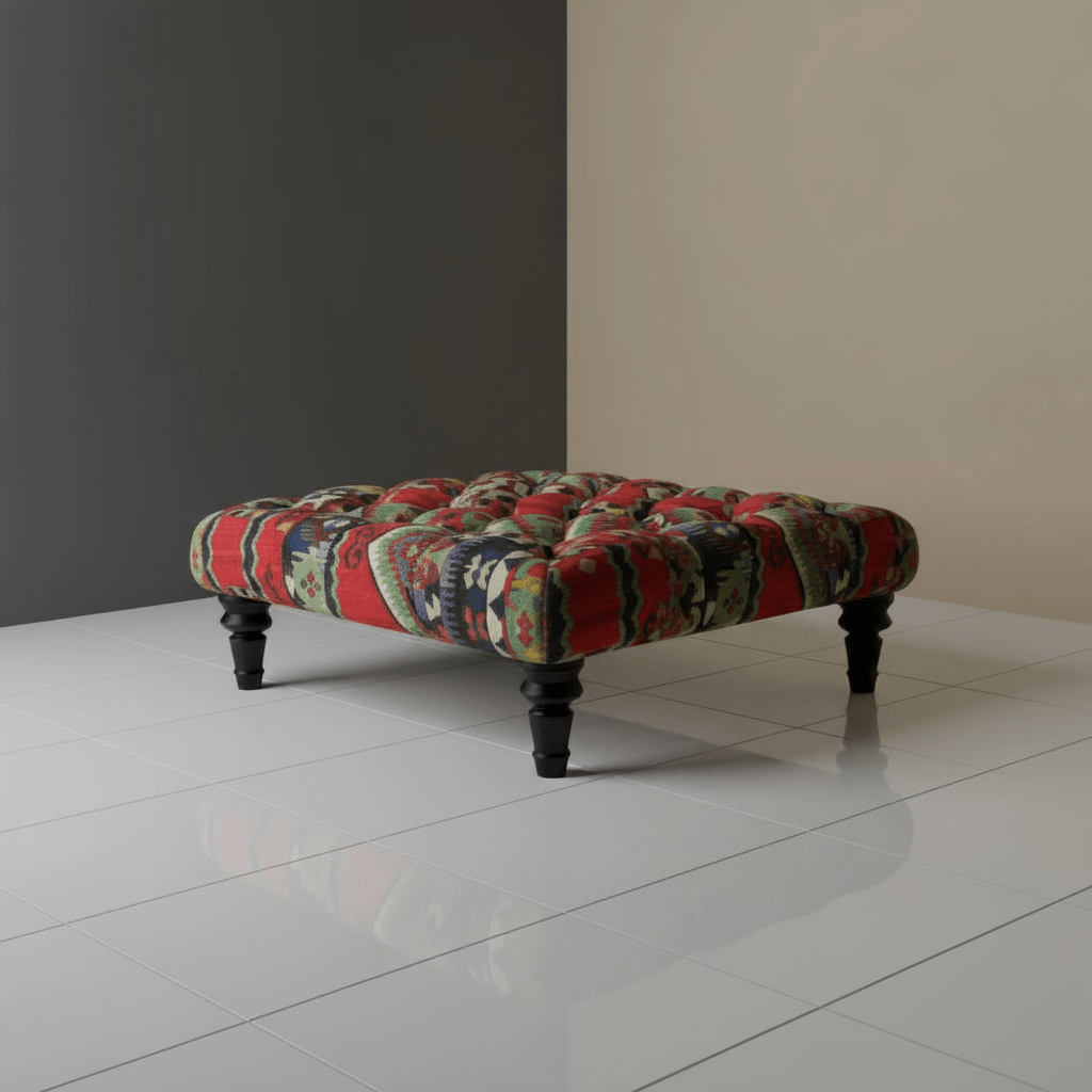 Premium Square Coffee Table Pouffe Expressive Aesthetic - ISTOOLS