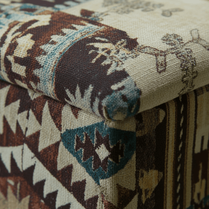 Premium Square Footstool Blanket Box Multi - Toned Finish - ISTOOLS