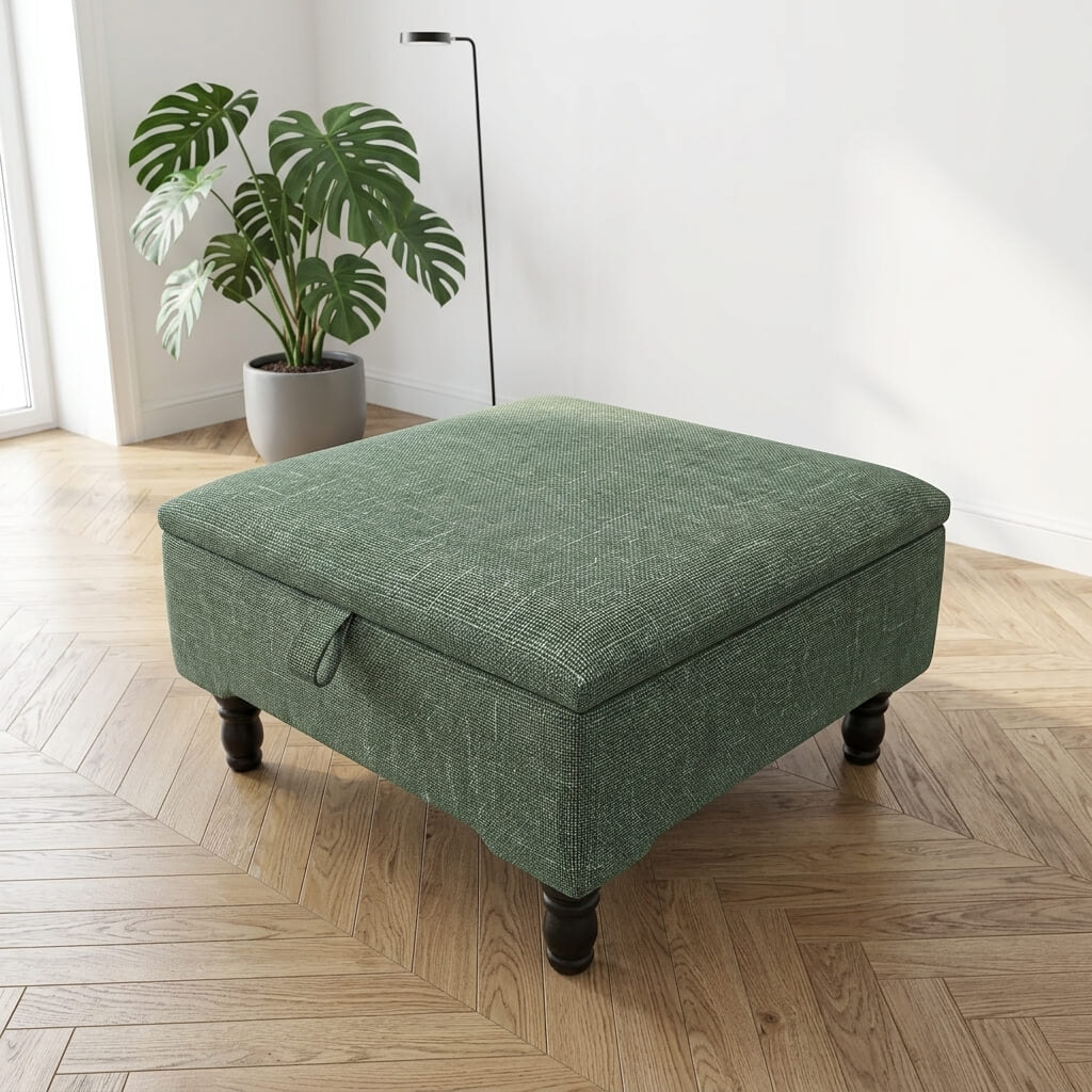PREMIUM SQUARE STORAGE OTTOMAN CUSTOM MADE FOOTSTOOL - ISTOOLS