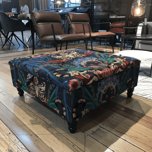 Premium Square Tufted Footstool UK bec - ISTOOLS