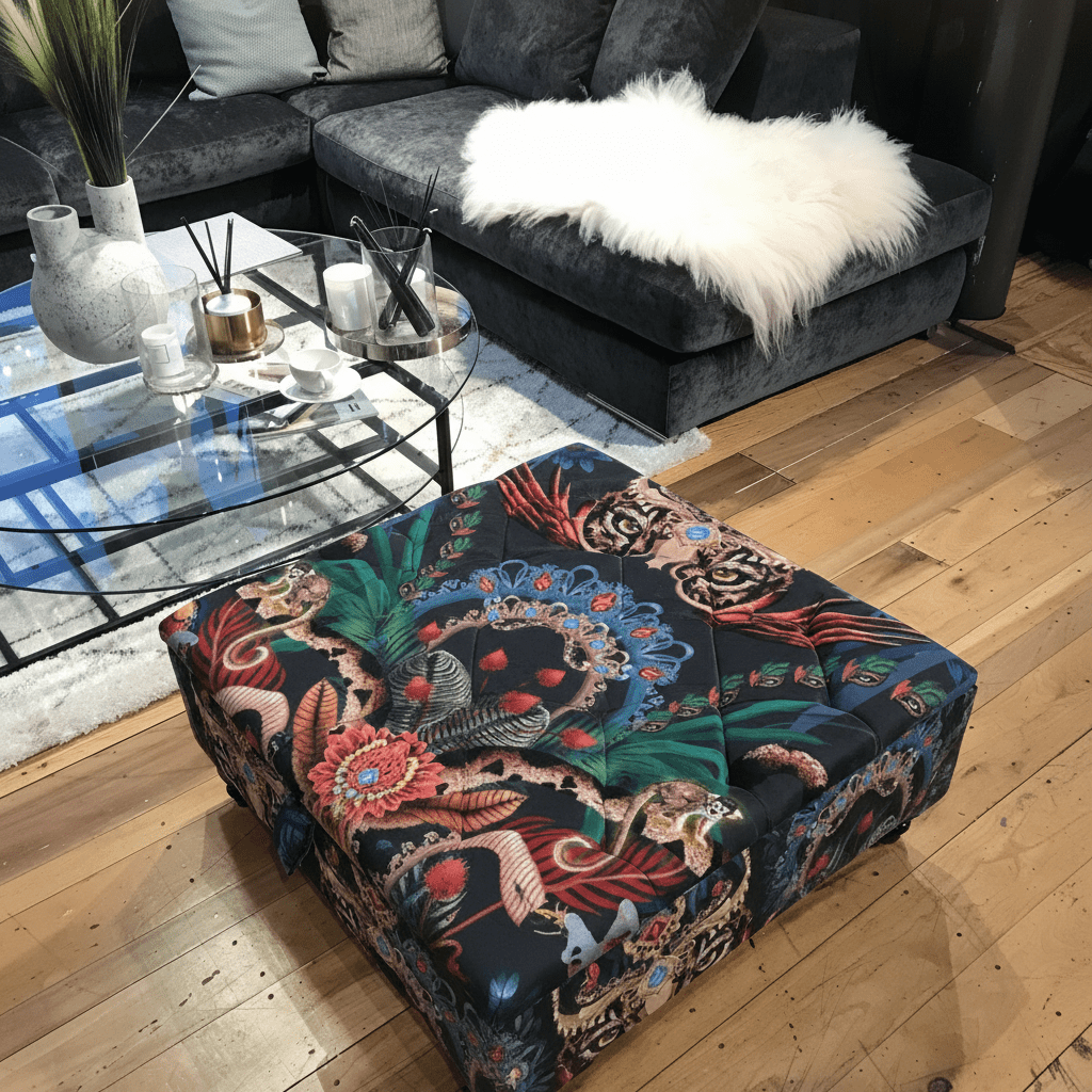 Premium Square Tufted Footstool UK bec - ISTOOLS