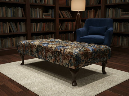 Premium Stained Glass Footstool Ottoman – Stylish Seating Bench & Coffee Table (Non - Storage) - ISTOOLS