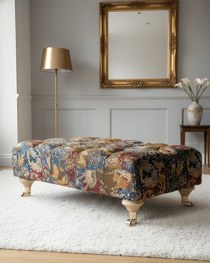 PREMIUM STAINED GLASS FOOTSTOOL | POUFFE FOOTSTOOL TABLE - ISTOOLS