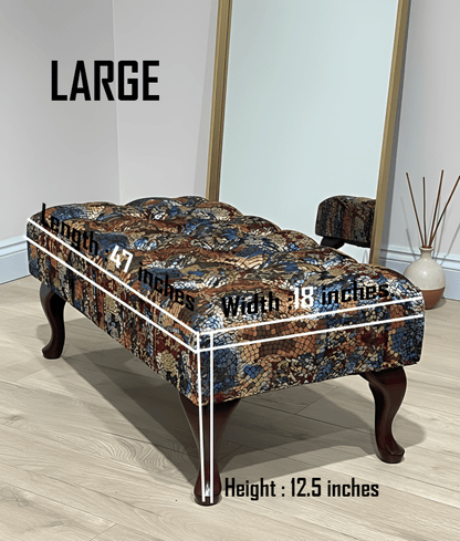 PREMIUM STAINED GLASS FOOTSTOOL | POUFFE FOOTSTOOL TABLE - ISTOOLS