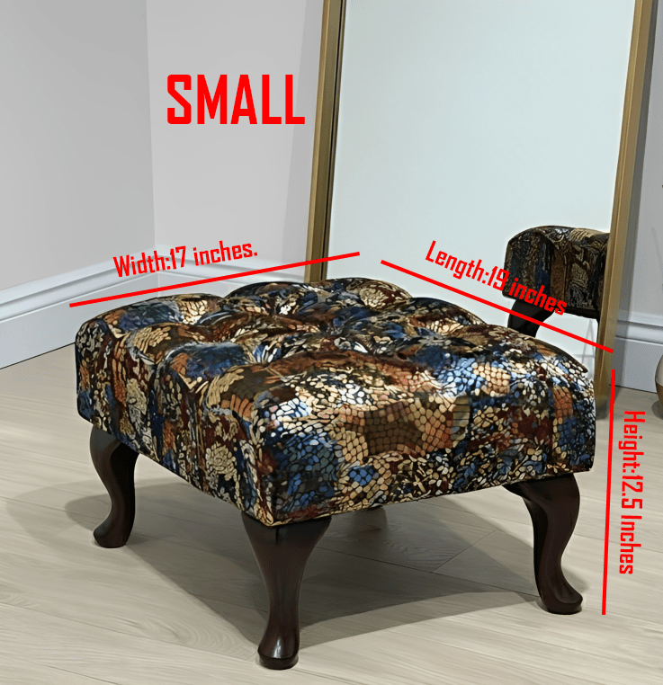 PREMIUM STAINED GLASS FOOTSTOOL | POUFFE FOOTSTOOL TABLE - ISTOOLS